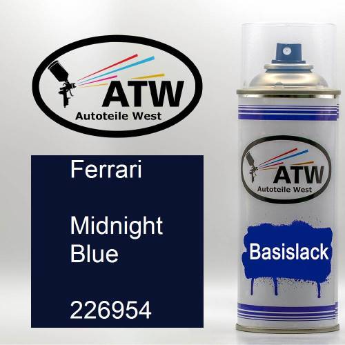 Ferrari, Midnight Blue, 226954: 400ml Sprühdose, von ATW Autoteile West.